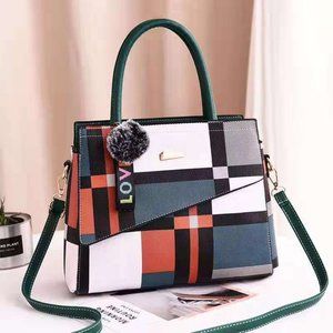 Color Block Stylish Purse Forest Green Accents